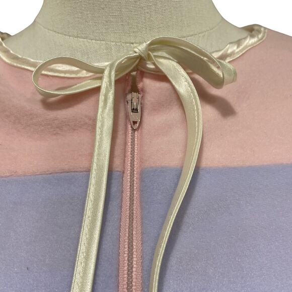 Vintage 70s Styled by SAYBURY Pink & Pastel Zip Front Maxi Robe Women's Size S - Picture 4 of 9